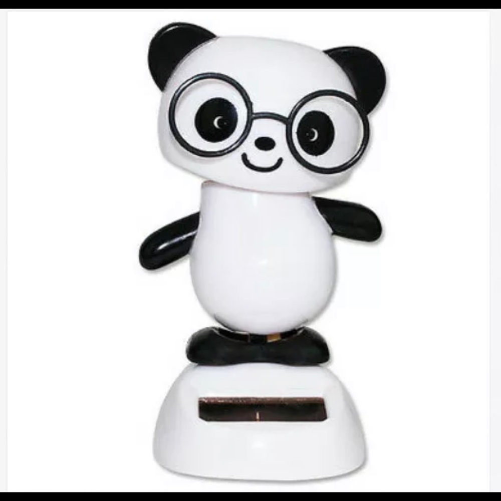 Dancing Panda with Glasses Beach Solar Toy Home
